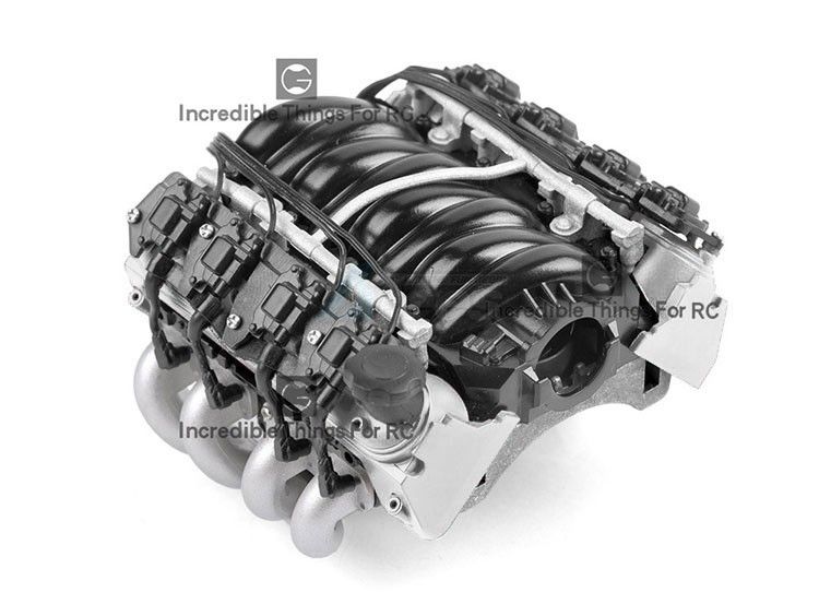 GRC LS7 Simulated V8 Engine/ Motor Heat Sink Cooling Fan For Crawler 36mm Motor Silver