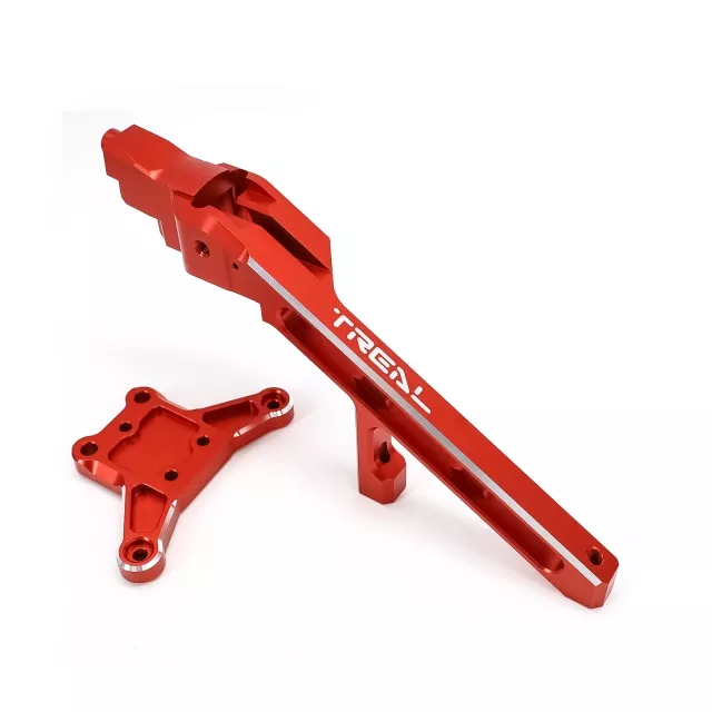 TREAL Aluminum 7075 Front Chassis Brace Set for 1/8 Traxxas Sledge - Red