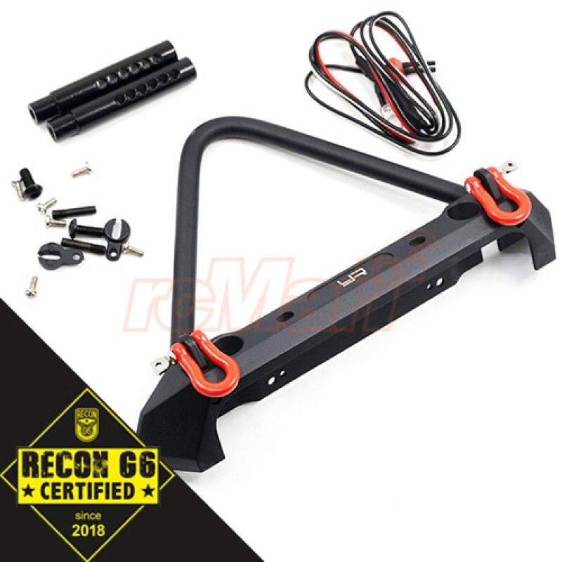 ALUMINUM ALLOY FRONT BUMPER W/LED LIGHT FOR SCX10 II/TRX-4/VENTURE/BOM/GS02F G6 CERTIFIED