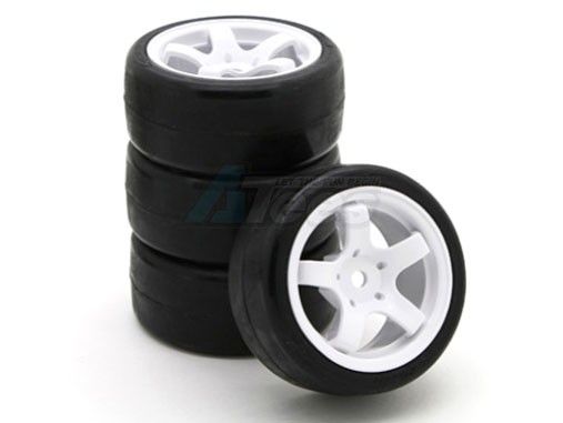 Sweep Racing 1/10 Mini Car Rubber Tire Inserts & Wheel 25Deg (4 Tires With Wheel And Inserts)