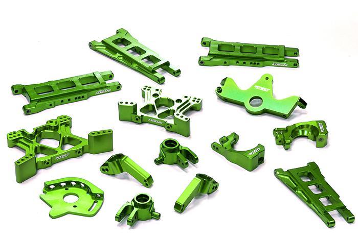 Billet Machined T2 Conversion Kit for 1/10 Stampede 4X4 & Slash 4X4 (non-LCG) - Green