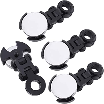 Aluminum Alloy Magnetic Stealth Invisible Body Post Mounts Black for 1/10 RC Rock Crawler Drift Touring Car (Pack of 4)