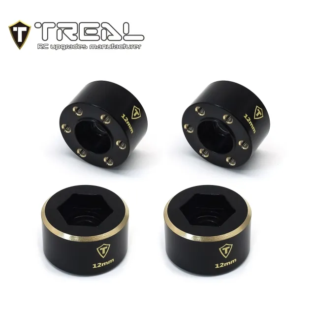 TREAL 1.9 Wheel Hubs Brass Weights 12mm Widen Adapters Compatible with 1/10 RC Crawlers