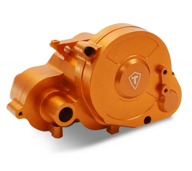 TREAL Ryft Transmission Gearbox W/Motor Mount, Aluminum 7075 CNC Machined Trans Case Set for 1/10 Axial RBX10 Ryft - Orange