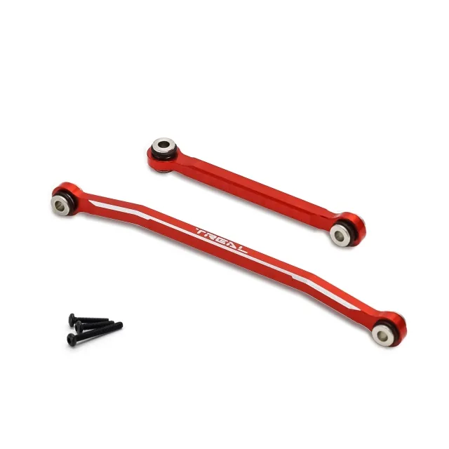 TREAL Aluminum 7075 Steering Links Steering Rod Tie Linkages Set for FMS FCX24 - Red