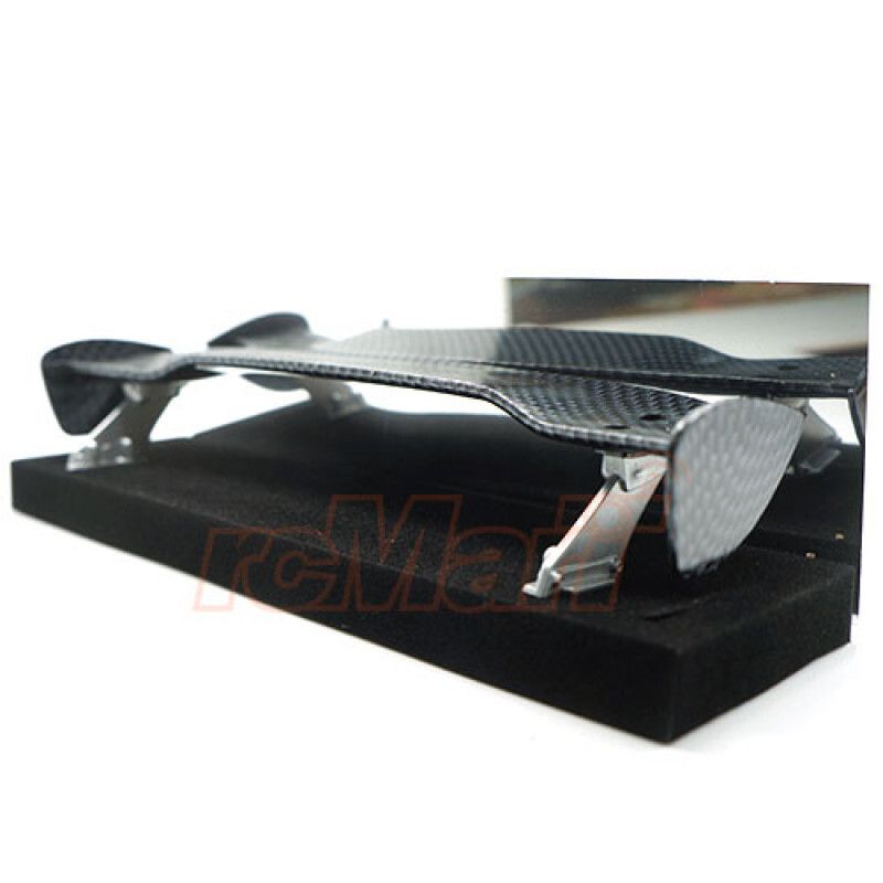 SLIDELOGY – SHINY CARBON LOOK REAR SPOILER WING WITH TYPE K STANDS