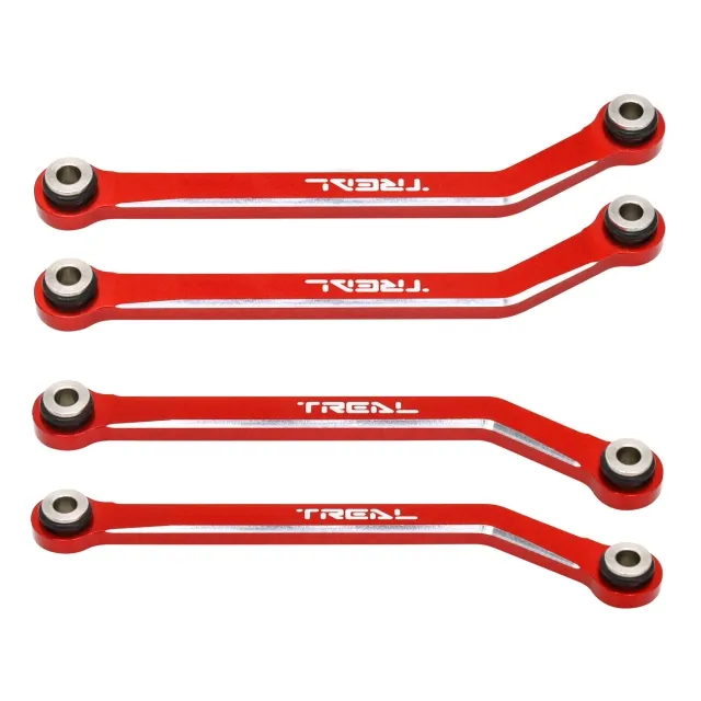 TREAL FCX24 High Clearance Links, Aluminum 7075 Chassis Lower Linkages (4p) for 1/24 FMS FCX24 - Red
