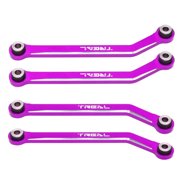 TREAL FCX24 High Clearance Links, Aluminum 7075 Chassis Lower Linkages (4p) for 1/24 FMS FCX24 - Purple