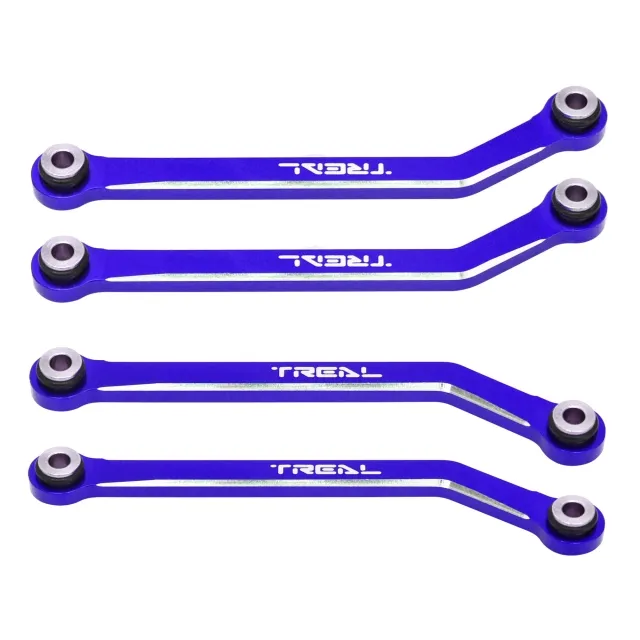 TREAL FCX24 High Clearance Links, Aluminum 7075 Chassis Lower Linkages (4p) for 1/24 FMS FCX24 - Blue