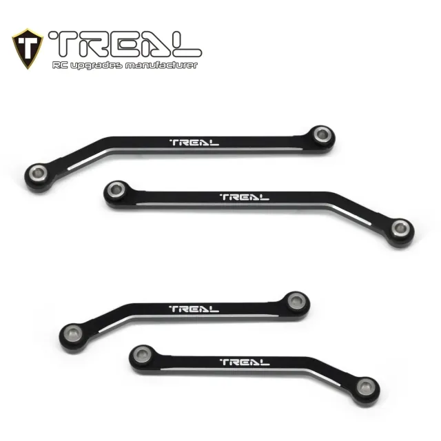 TREAL Aluminum 7075 High Clearance Links Set (4pcs) Chassis Lower Links for TRX4M 1/18 RC Crawler - Black