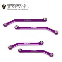 TREAL Aluminum 7075 High Clearance Links Set (4pcs) Chassis Lower Links for TRX4M 1/18 RC Crawler - Purple