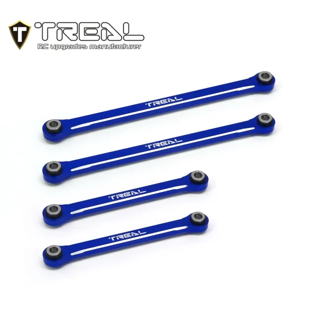 TREAL TRX4M Upper Links Set (4pcs) Aluminum 7075 Upper Chassis 4-Links Upgrades 1/18 Scale - Blue