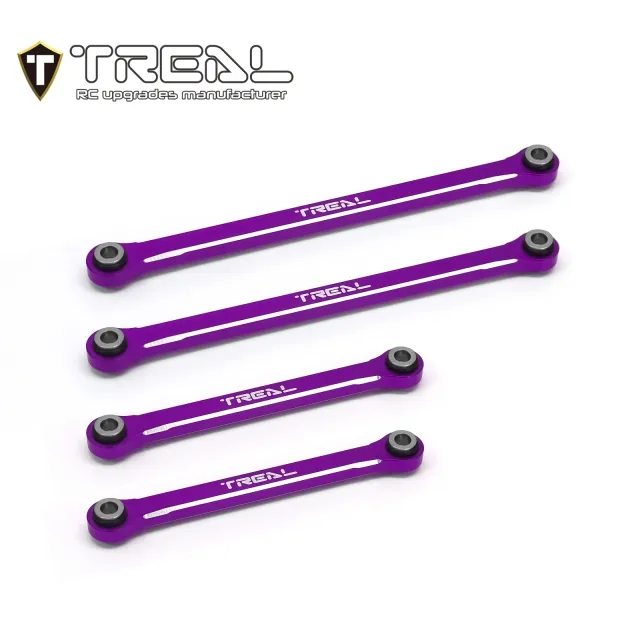 TREAL TRX4M Upper Links Set (4pcs) Aluminum 7075 Upper Chassis 4-Links Upgrades 1/18 Scale - Purple