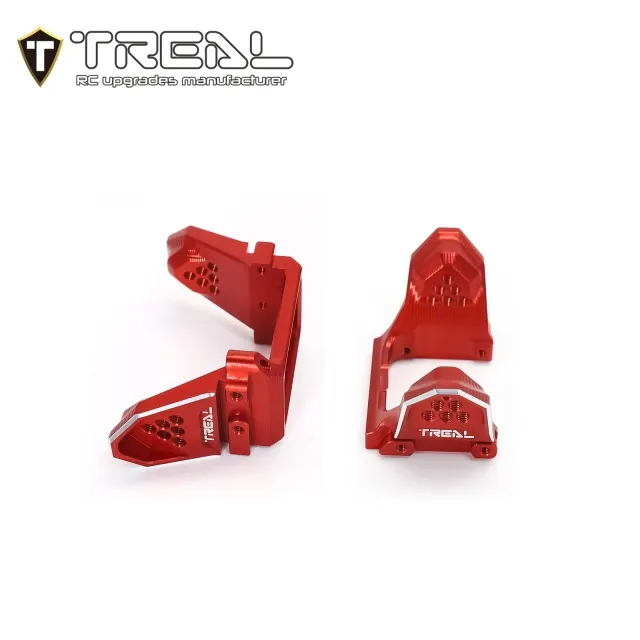 TREAL Aluminum 7075 Front & Rear Shock Mounts for TRX4M 1/18 Upgrades Parts - Red