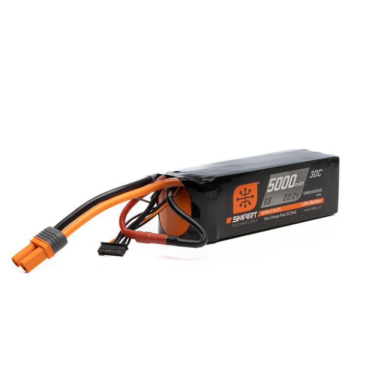 22.2V 5000mAh 6S 30C Smart LiPo Battery: IC5 with Interconnect