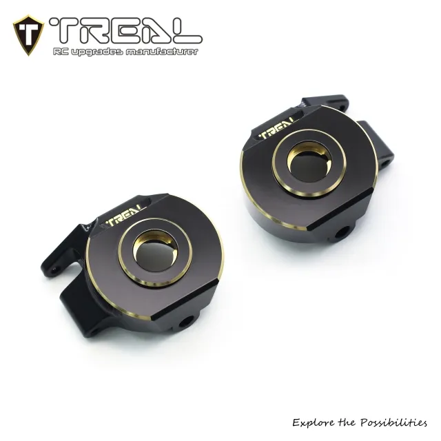 TREAL Brass Steering Knuckles L/R Heavy Weight (96.8g/pc) Upgrades Compatible with Axial 1/10th SCX10 PRO Comp Kit