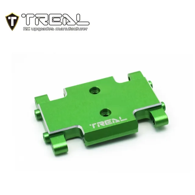 TREAL Aluminum 7075 Center Skid Plate CNC Machined Upgrdes Compatible with 1/24 Axial AX24 - Green