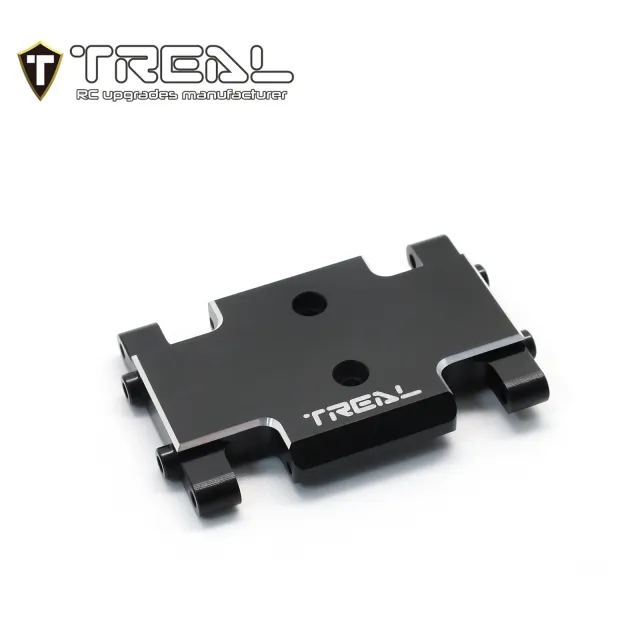 TREAL Aluminum 7075 Center Skid Plate CNC Machined Upgrdes Compatible with 1/24 Axial AX24 - Black