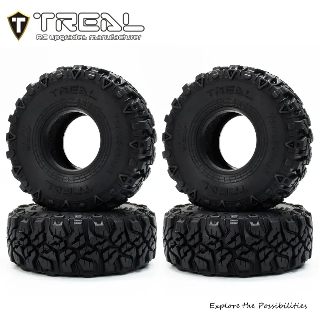 TREAL 1.0 Tires Soft Sticky RC Crawler Tires TrailBurner 62mm (4P) for 1/24 1/18 SCX24 AX24 FCX24 TRX4M