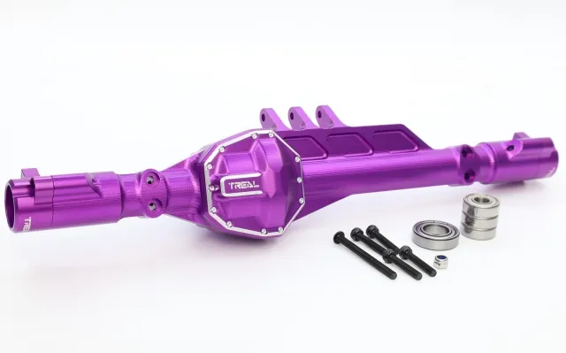 Treal Aluminum 7075 Rear Axle Housing CNC Machined for Axial RBX10 Ryft - Purple