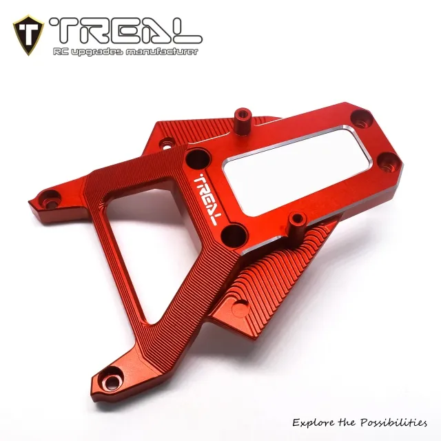 TREAL Upper Steering Mount Brace Cover Aluminum 7075 CNC Machined Upgrades Compatible with Traxxas 1/6 XRT - Red