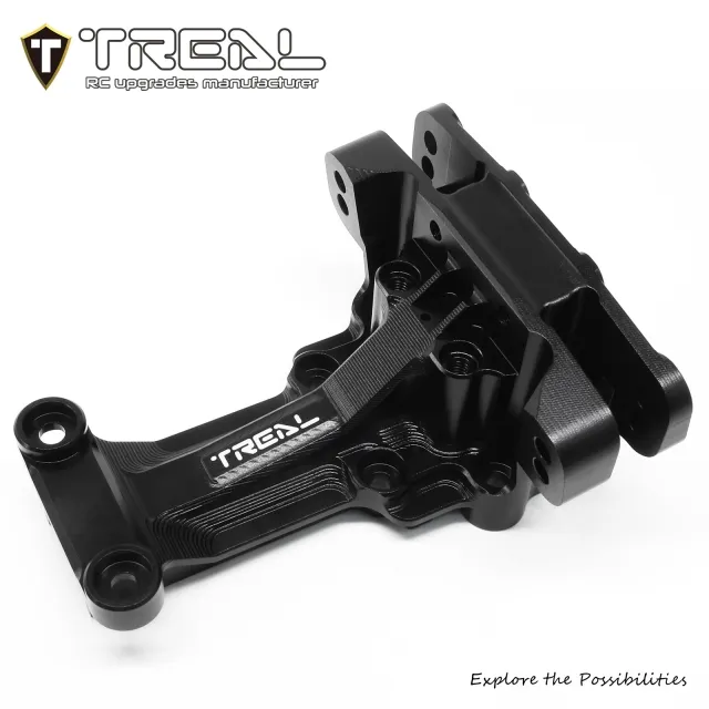 TREAL Front Upper Bulkhead Aluminum 7075 CNC Machined Compatible with Traxxas 1/6 XRT & 1/5 XMAXX - Black