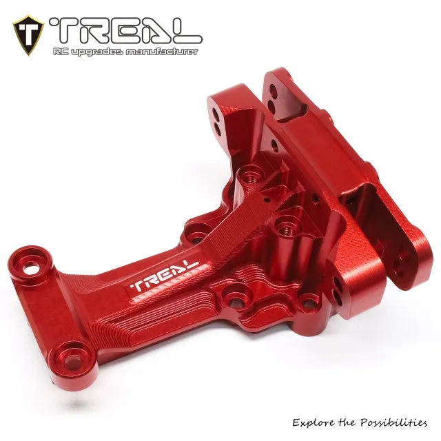 TREAL Front Upper Bulkhead Aluminum 7075 CNC Machined Compatible with Traxxas 1/6 XRT & 1/5 XMAXX - Red