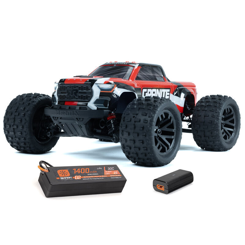 1/18 GRANITE GROM MEGA 380 Brushed 4X4 Monster Truck RTR with Battery & Charger - Red