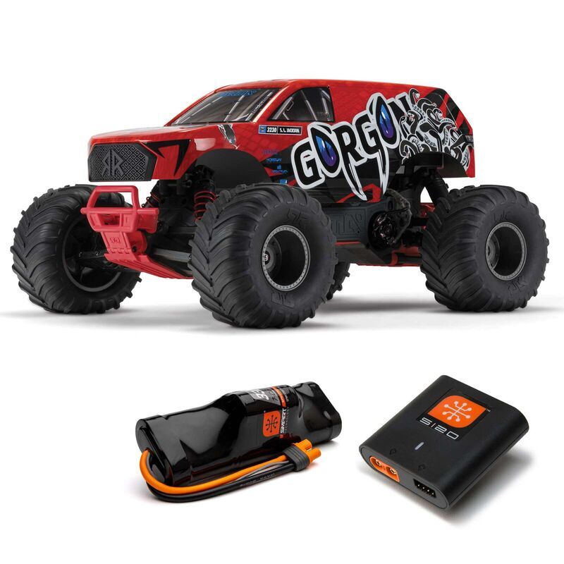 1/10 GORGON 4X2 MEGA 550 Brushed Monster Truck RTR with Battery & Charger - Red