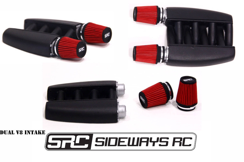 SRC – DOUBLE AIR INTAKE WITH FILTER FOR V8 – (RED)