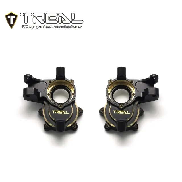 TREAL Brass Front Steering Knuckles,CNC Billet Machined Inner Portal Covers Heavy Weight 40g/pc Upgrades for Redcat GEN9 and Ascent Crawler