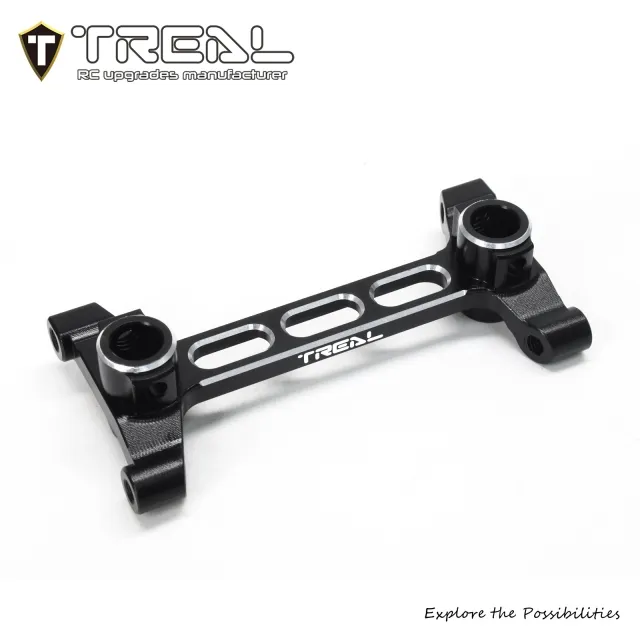 TREAL Aluminum 7075 Rear Chassis/Shock Tower Brace, Rr Chass Shock Tower Frame for SCX10 III Jeep JLU Wrangler - Black