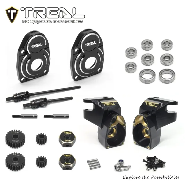 TREAL SCX10 Pro Front Axle Portals Kit Compelete Set w CVD shafts for Axial SCX10 PRO Comp Kit DIY High Clearance Upgrades
