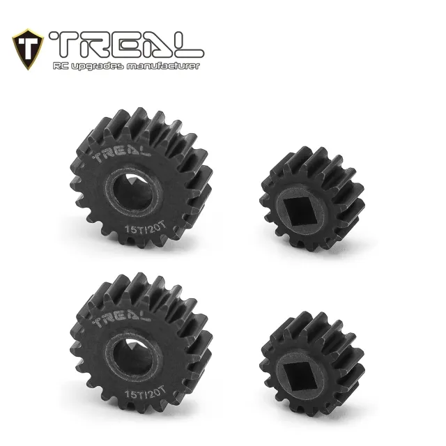 TREAL Overdrive Portal Gears 15T/20T Harden Steel Gears - Overdrive 43% - Compatible with Axial 1/10 SCX10 III/Capra