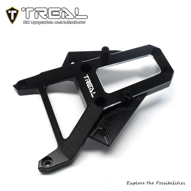 TREAL Upper Steering Mount Brace Cover Aluminum 7075 CNC Machined Upgrades Compatible with Traxxas 1/6 XRT - Black