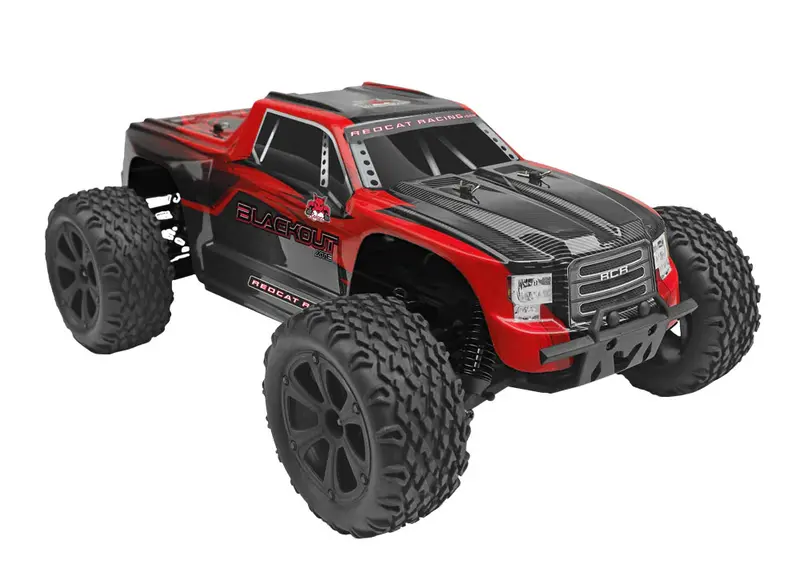 Redcat Blackout XTE RC Truck - 1:10 Brushed Electric Monster Truck - Red