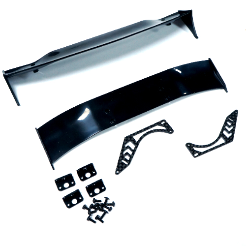 Yeah Racing – Carbon Graphite Spoiler Wing Mount w/ Plastic Wing for 1/10 Drift - Type B