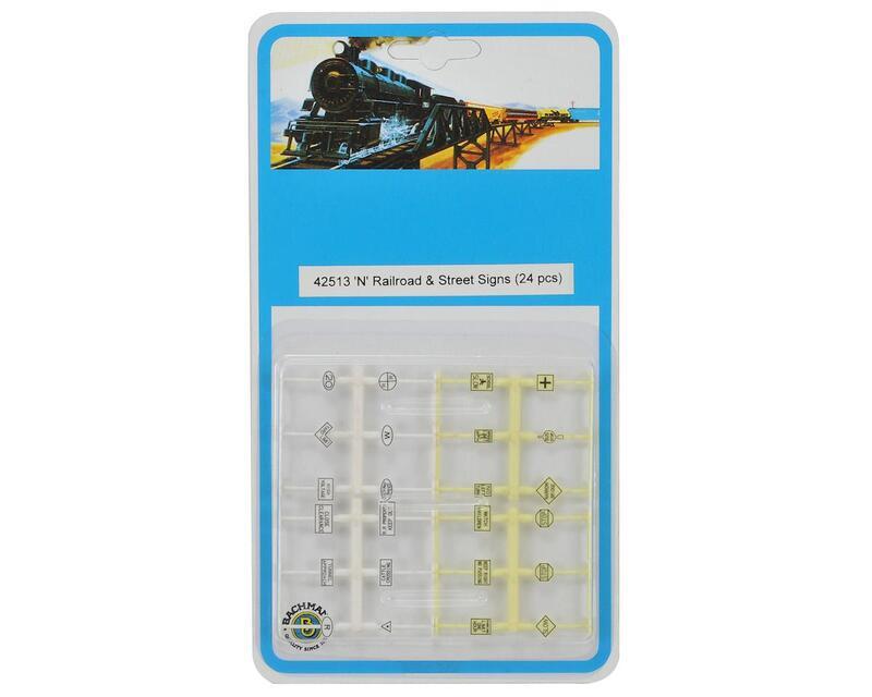 Bachmann Railroad & Street Signs (24) (N Scale)