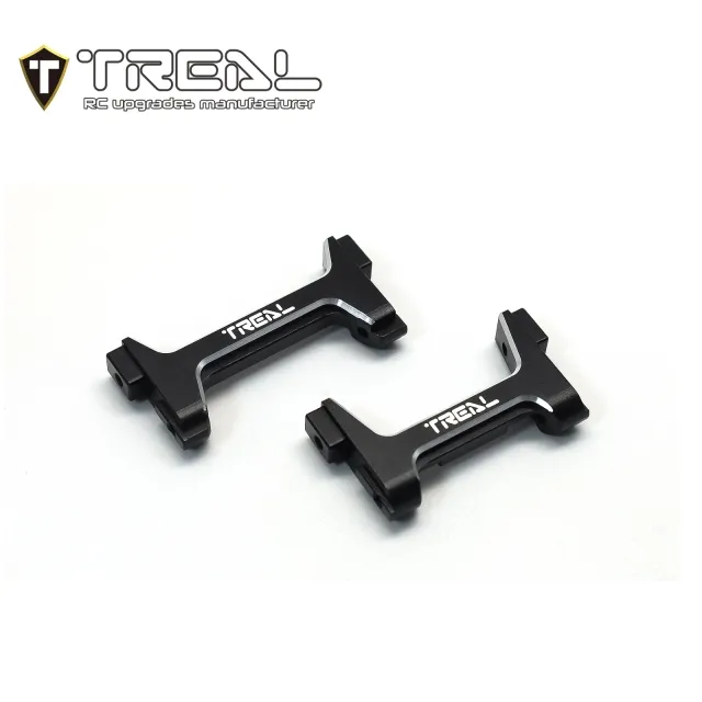 TREAL Aluminum 7075 Front and Rear Bumper Mounts Set (F&R) for 1/18 TRX4M Defender Bronco - Black