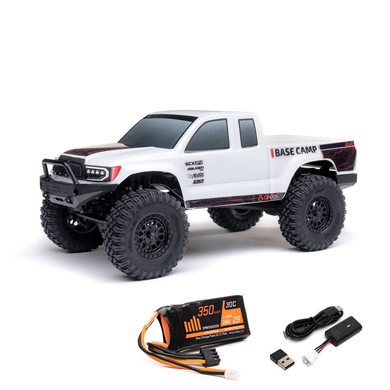 1/24 SCX24 Base Camp 4WD Rock Crawler Brushed RTR with Battery & Charger - White