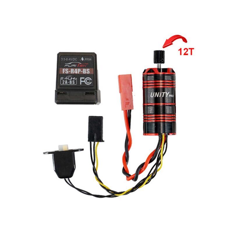 Unity Pro 2-in-1 Micro FOC Brushless Motor & ESC Combo w/ RX, 3500KV: Redcat Ascent-18