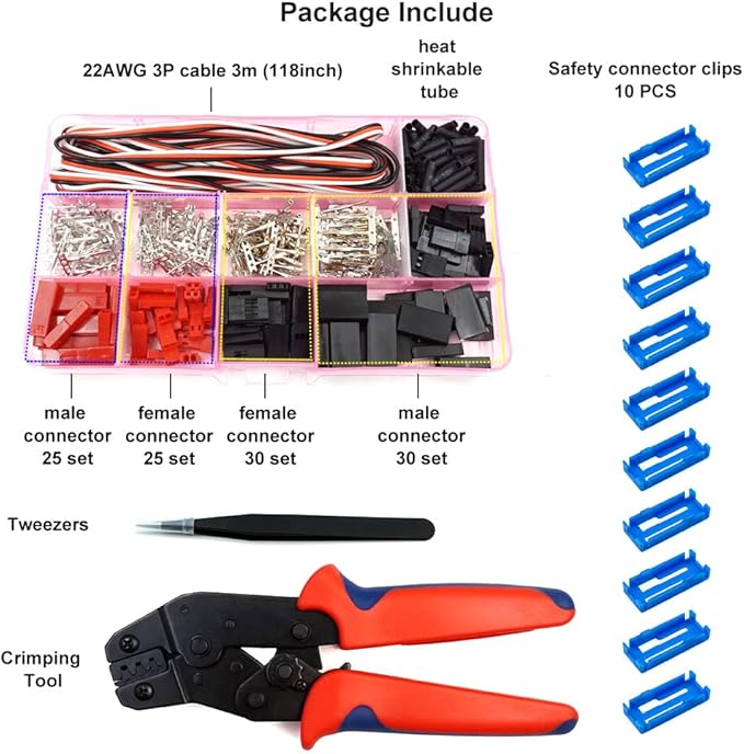 Crimp Pin Cable Kit with Crimping Tool