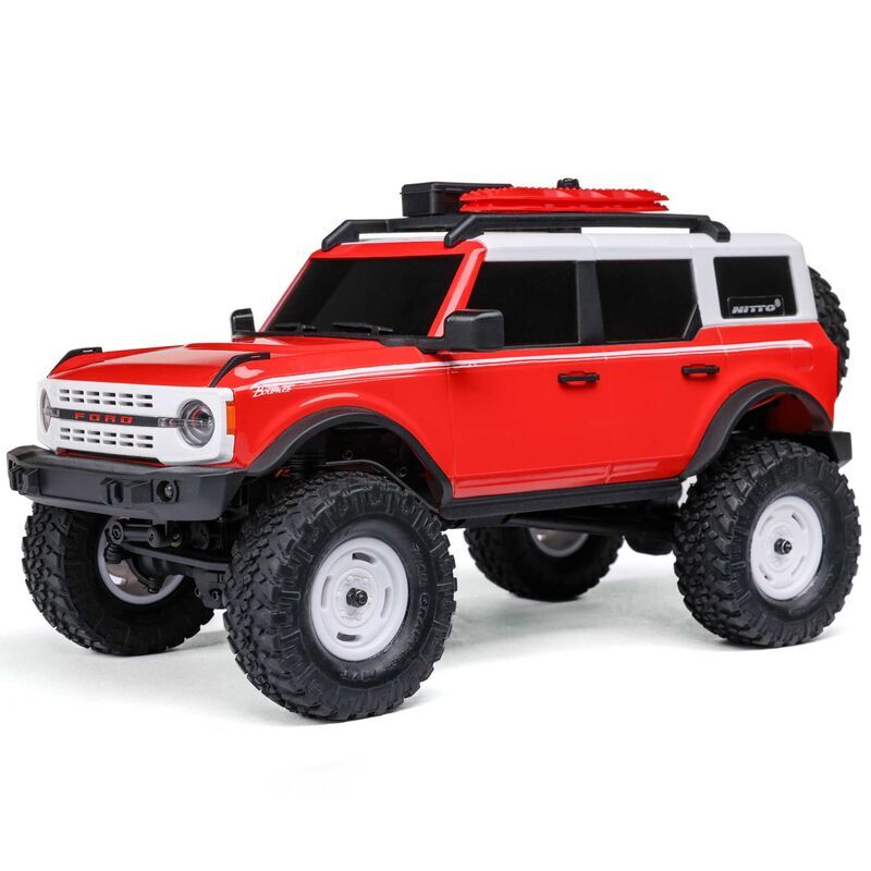 1/24 SCX24 Ford Bronco Heritage Edition 4X4 RTR Brushed Rock Crawler (Battery & Charger Included),Red