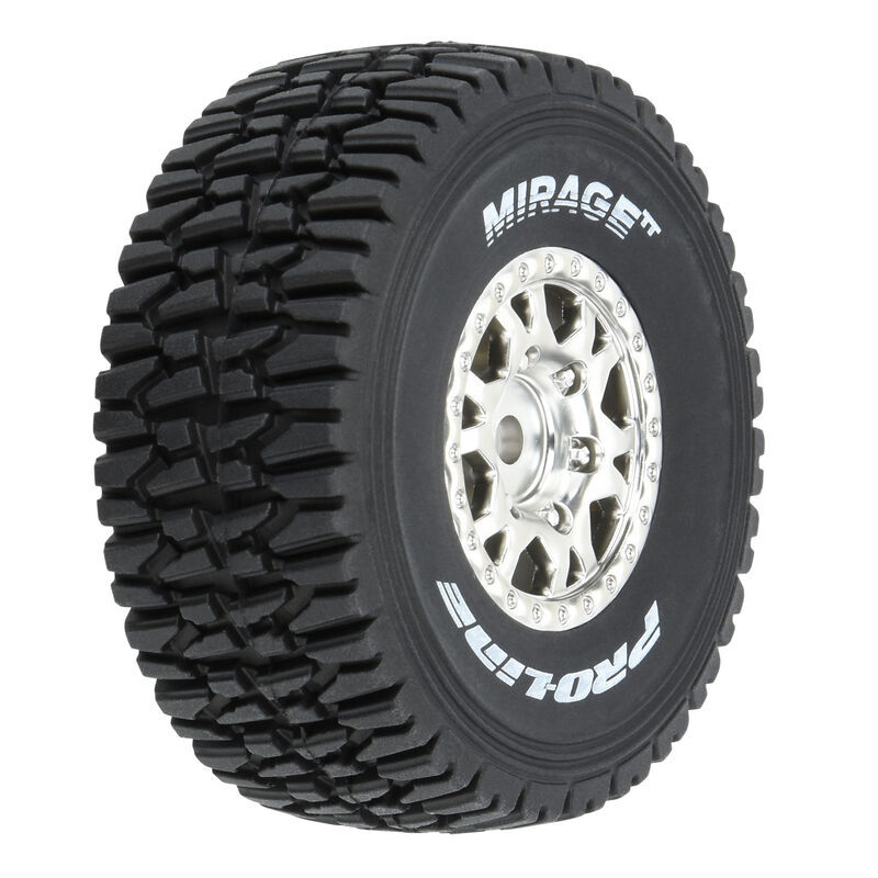 1/16 Mirage TT F/R Tires MTD 12mm Silver Impulse (4): Mojave Grom