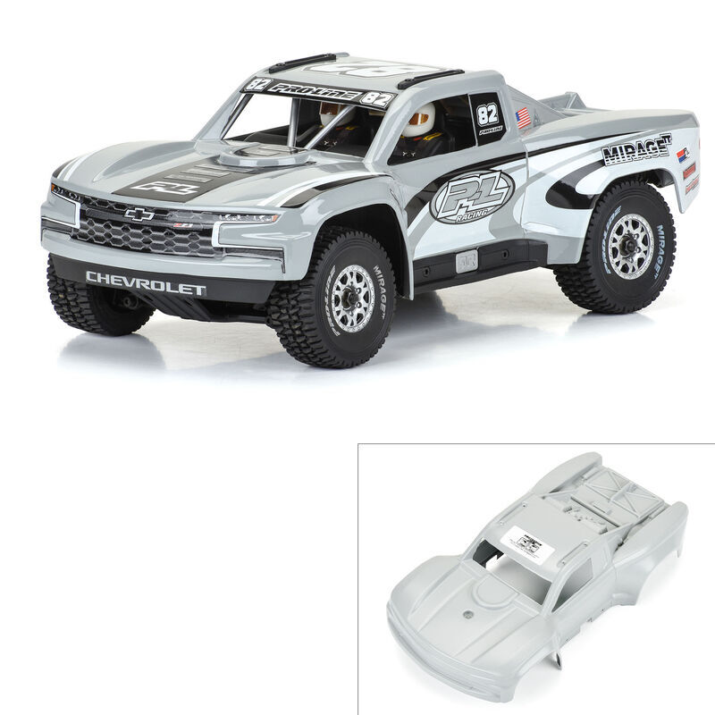 1/16 Pre-Cut 2019 Chevy Trophy Truck Tough-Color Gray Body: GROM