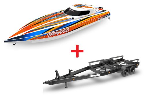 Traxxas Disruptor Boat, 4S VXL - Orange w/ Trailer