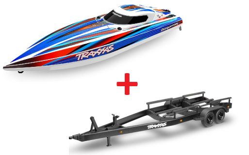 Traxxas Disruptor Boat, 4S VXL - Blue w/ Trailer