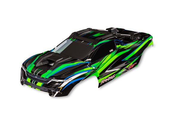 Traxxas Body, Mini XRT, green (painted, decals applied)