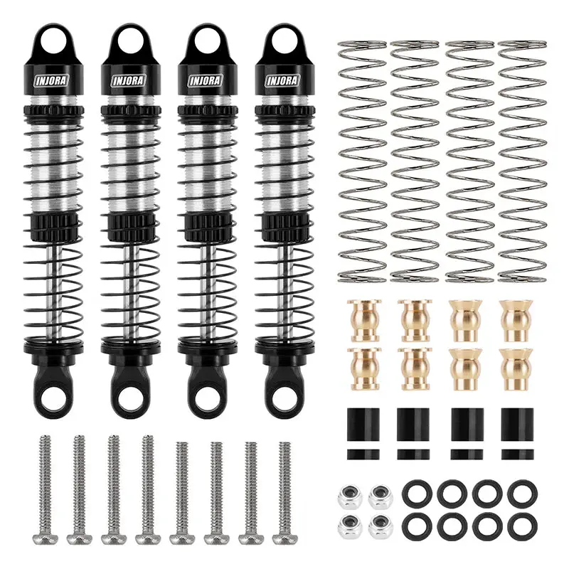 INJORA 59mm Long Threaded Oil Shocks for 1/18 Redcat Ascent-18 - Black