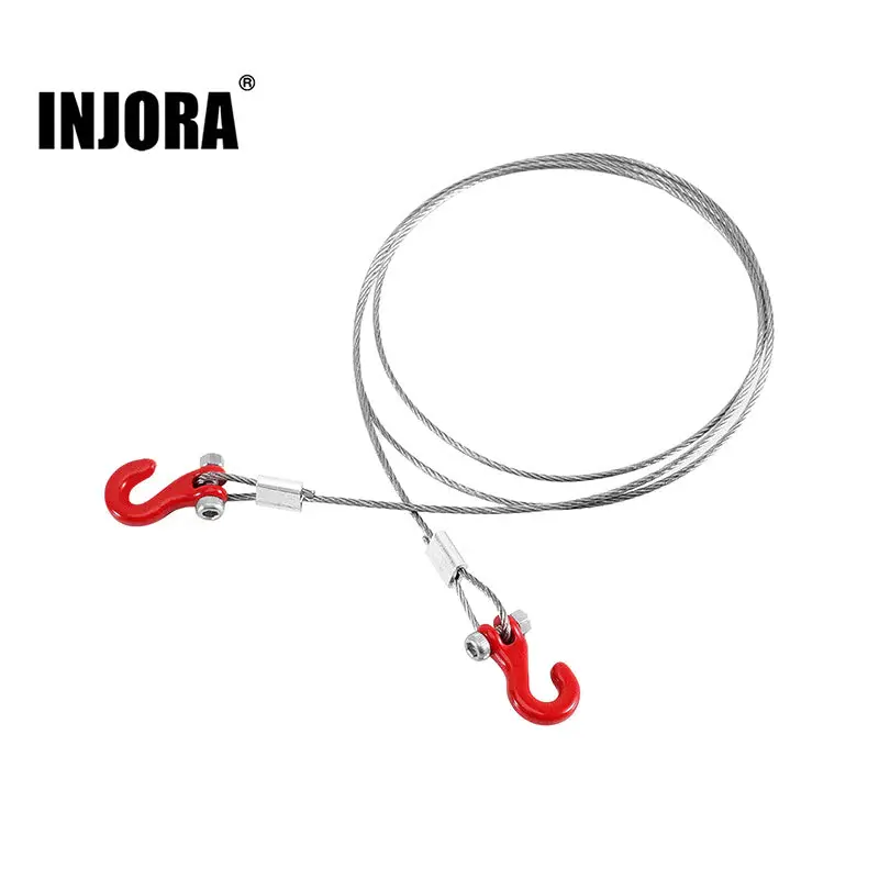 INJORA Metal Tow Rope with Hook for 1/24 1/18 RC Crawlers